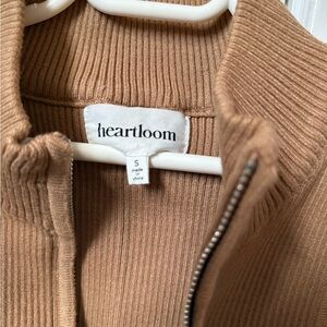 Heartloom Camel Ribbed Knit Zip-Up